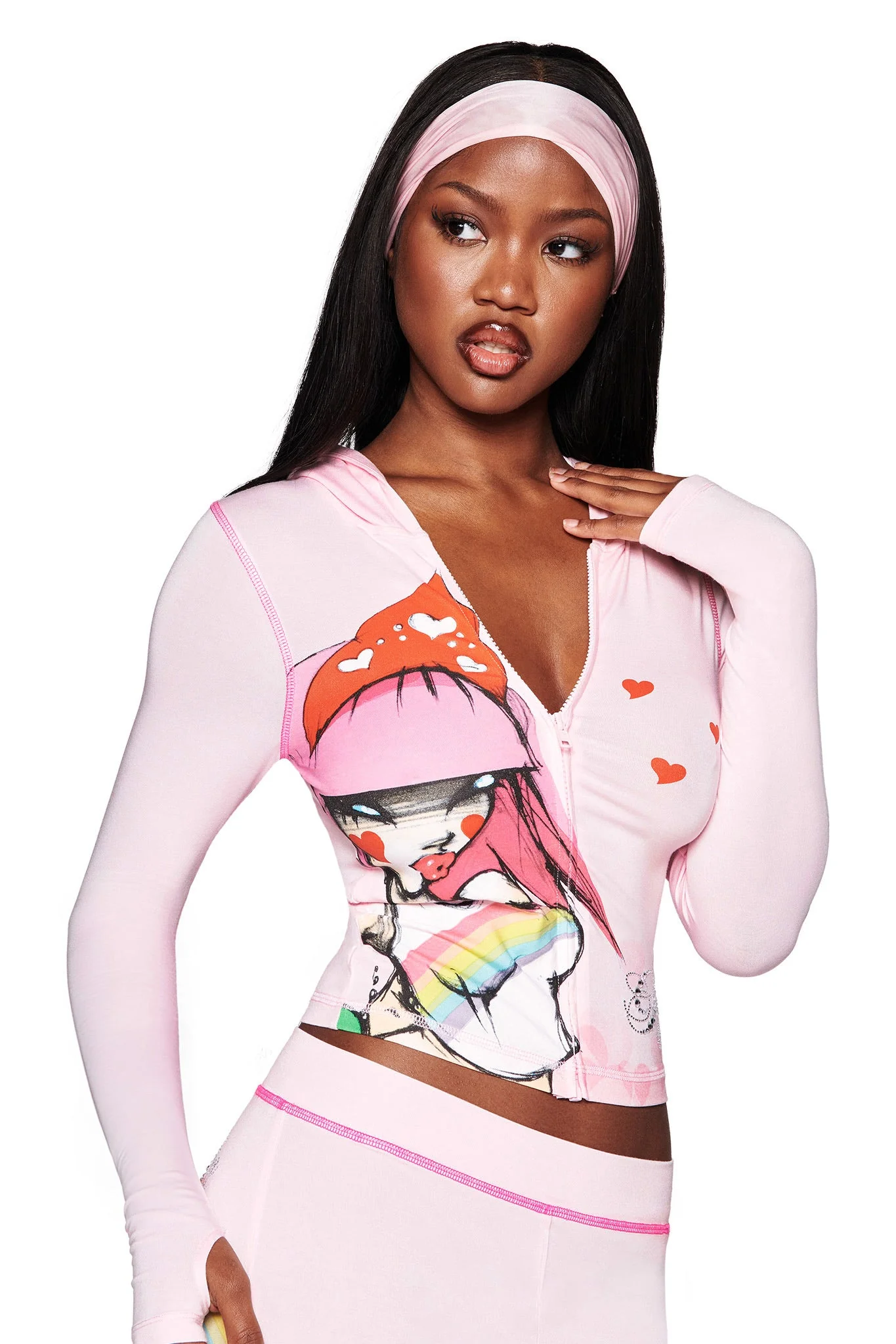 FAFI BLARE HOODIE - BABY PINK - Image 4