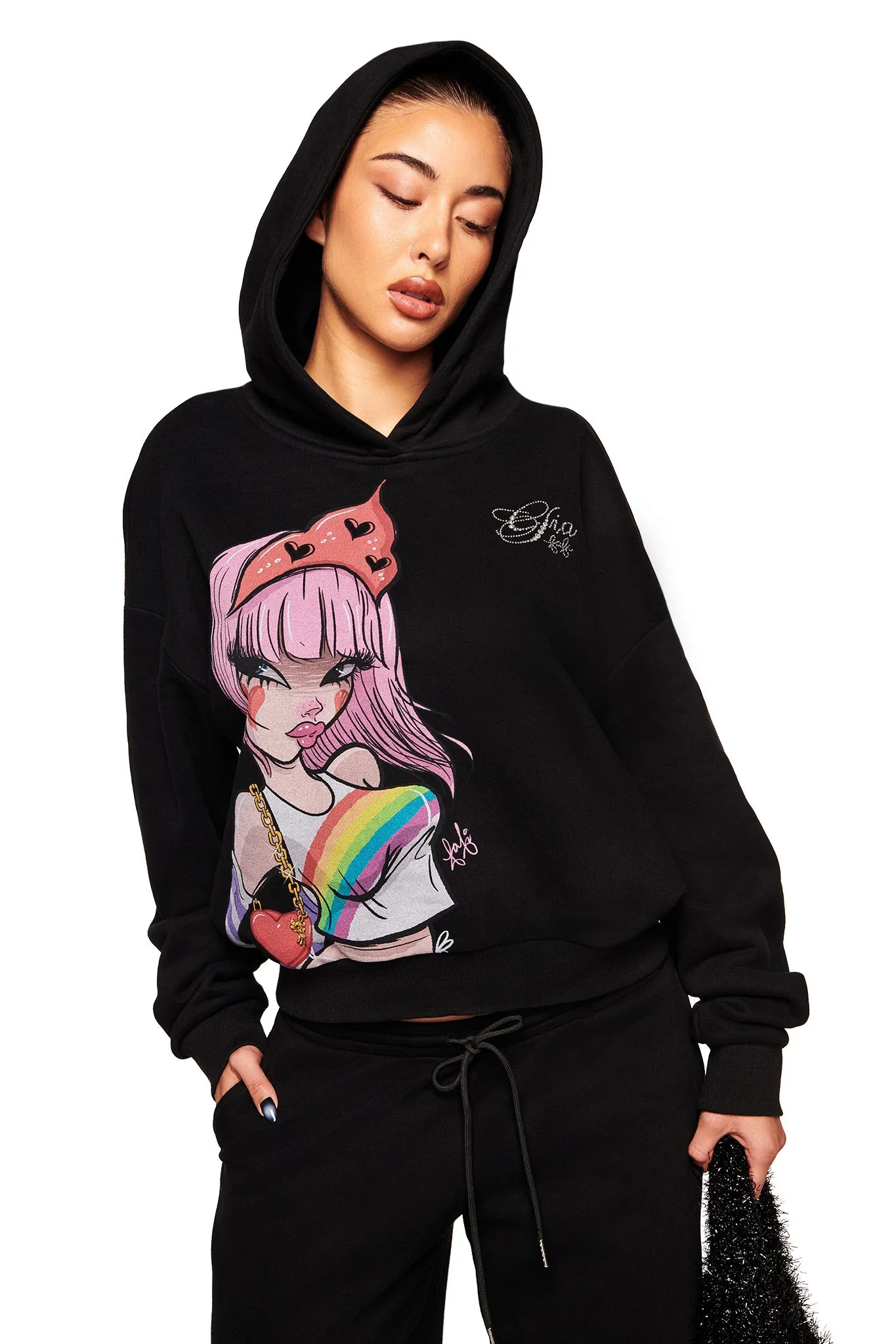 FAFI HOODIE - BLACK - Image 5
