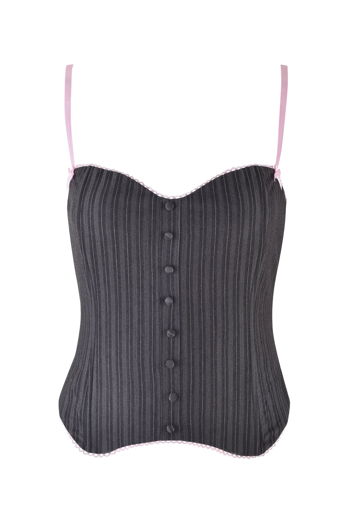 FLORIAN CORSET - GREY : GREY PINSTRIPE - Image 6