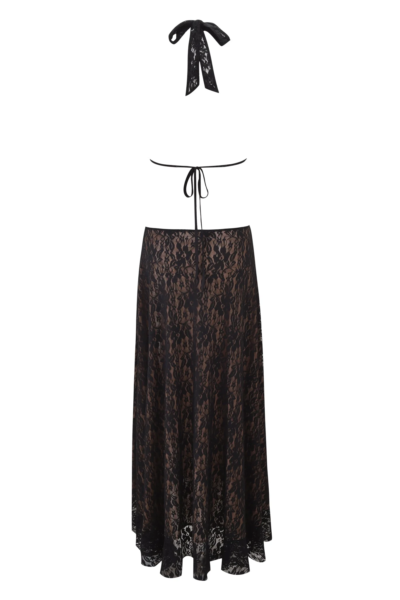 IRISIA LACE HALTER MAXI DRESS - BLACK - Image 8