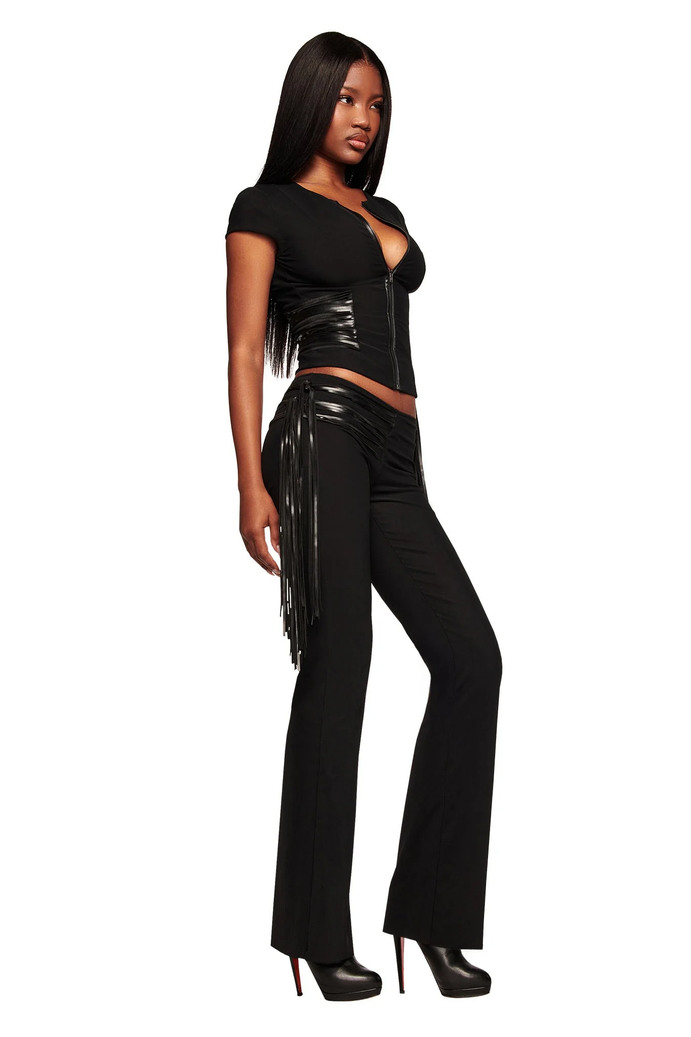 ISELDA FRINGE TOP - BLACK - Image 4
