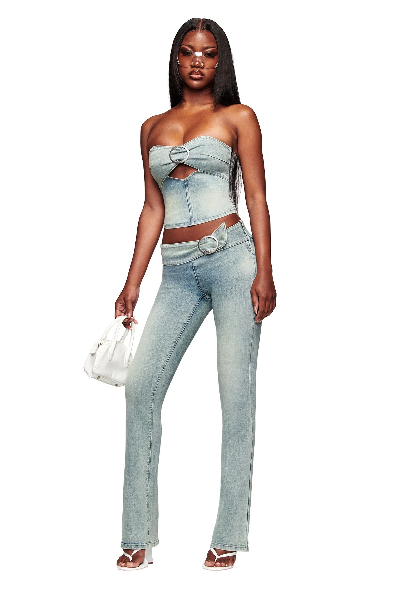 JENN DENIM BOOB TUBE - BLUE - Image 3