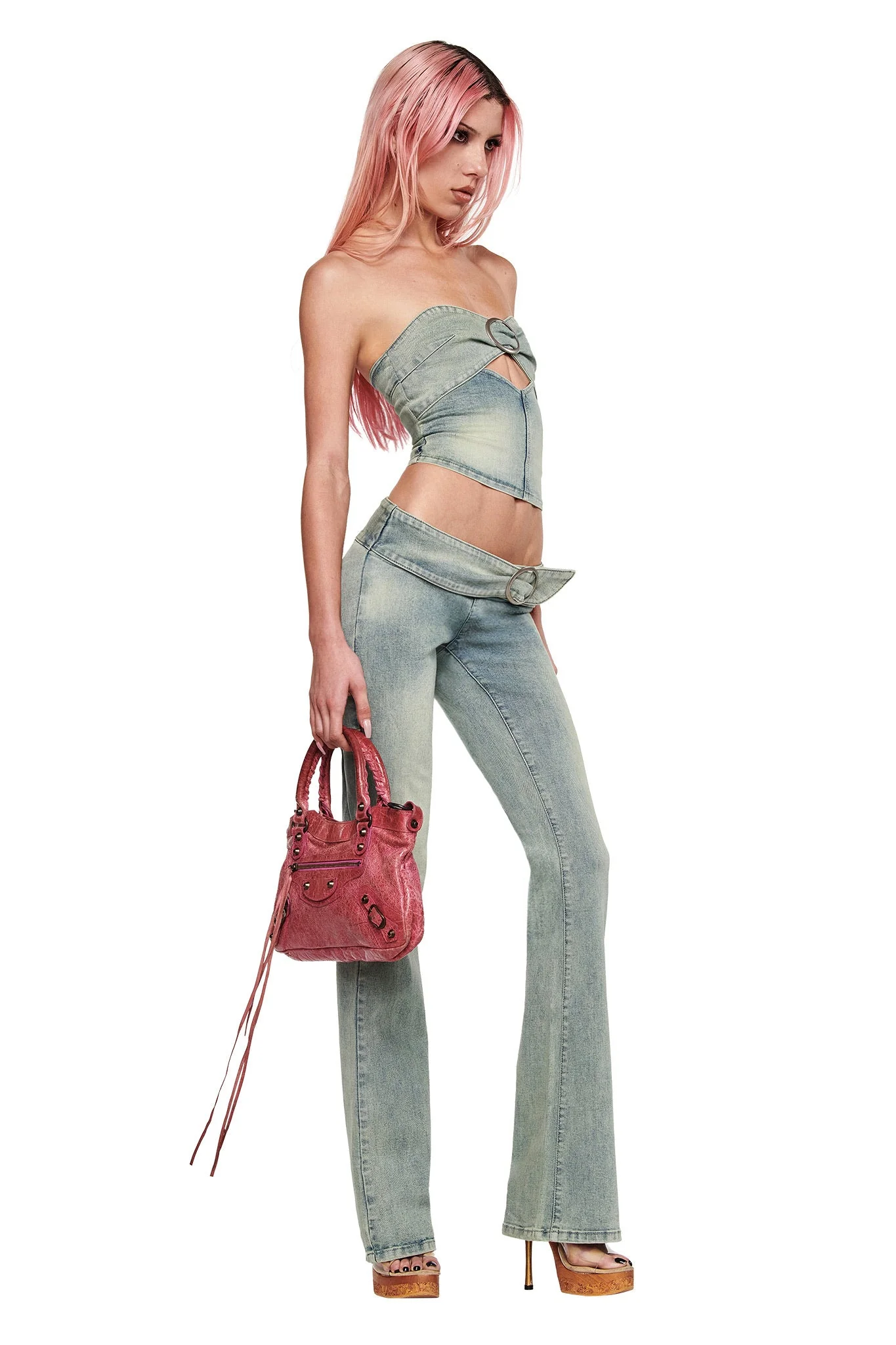 JENN DENIM BOOB TUBE - BLUE - Image 4
