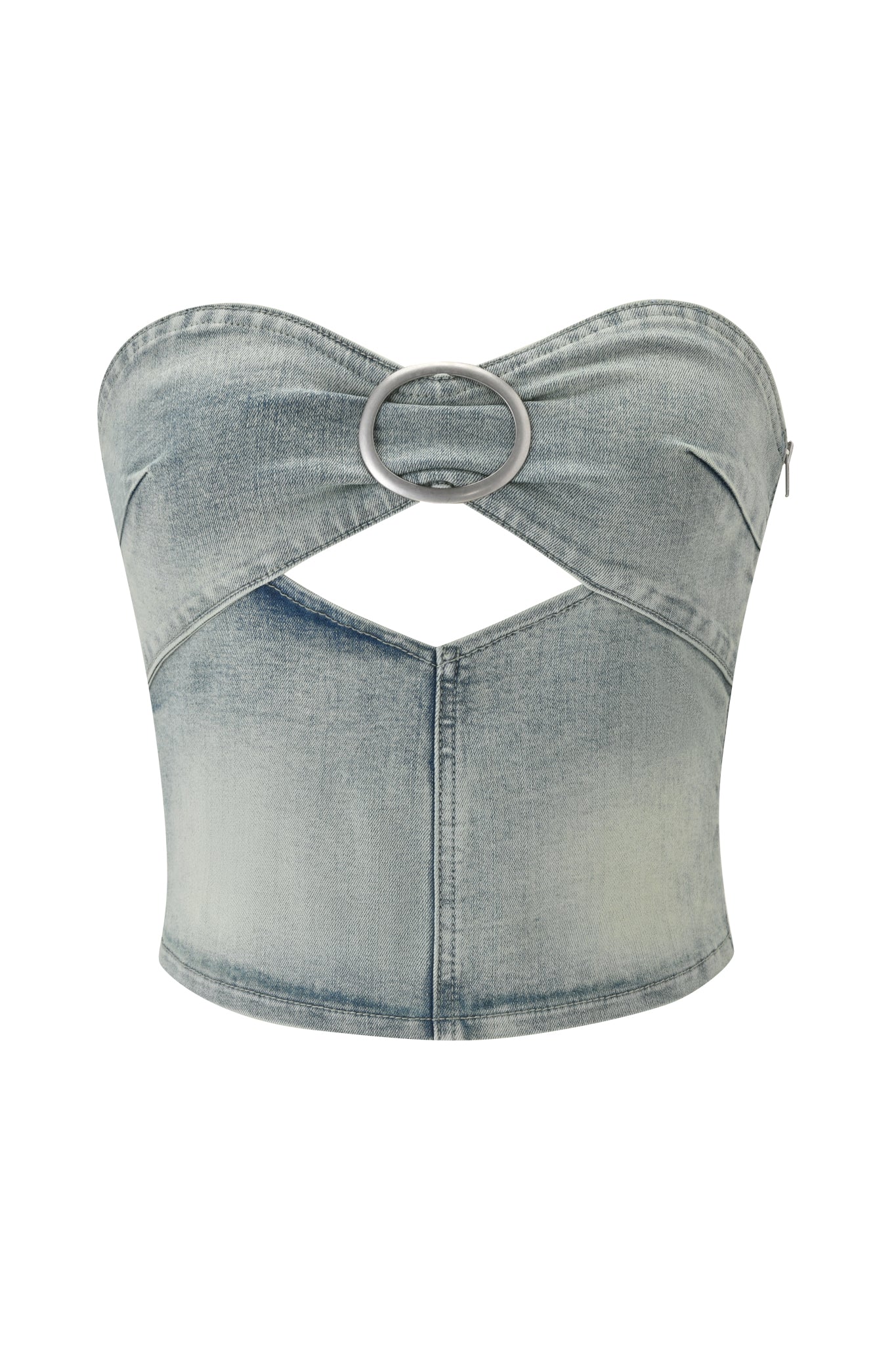 JENN DENIM BOOB TUBE - BLUE - Image 8