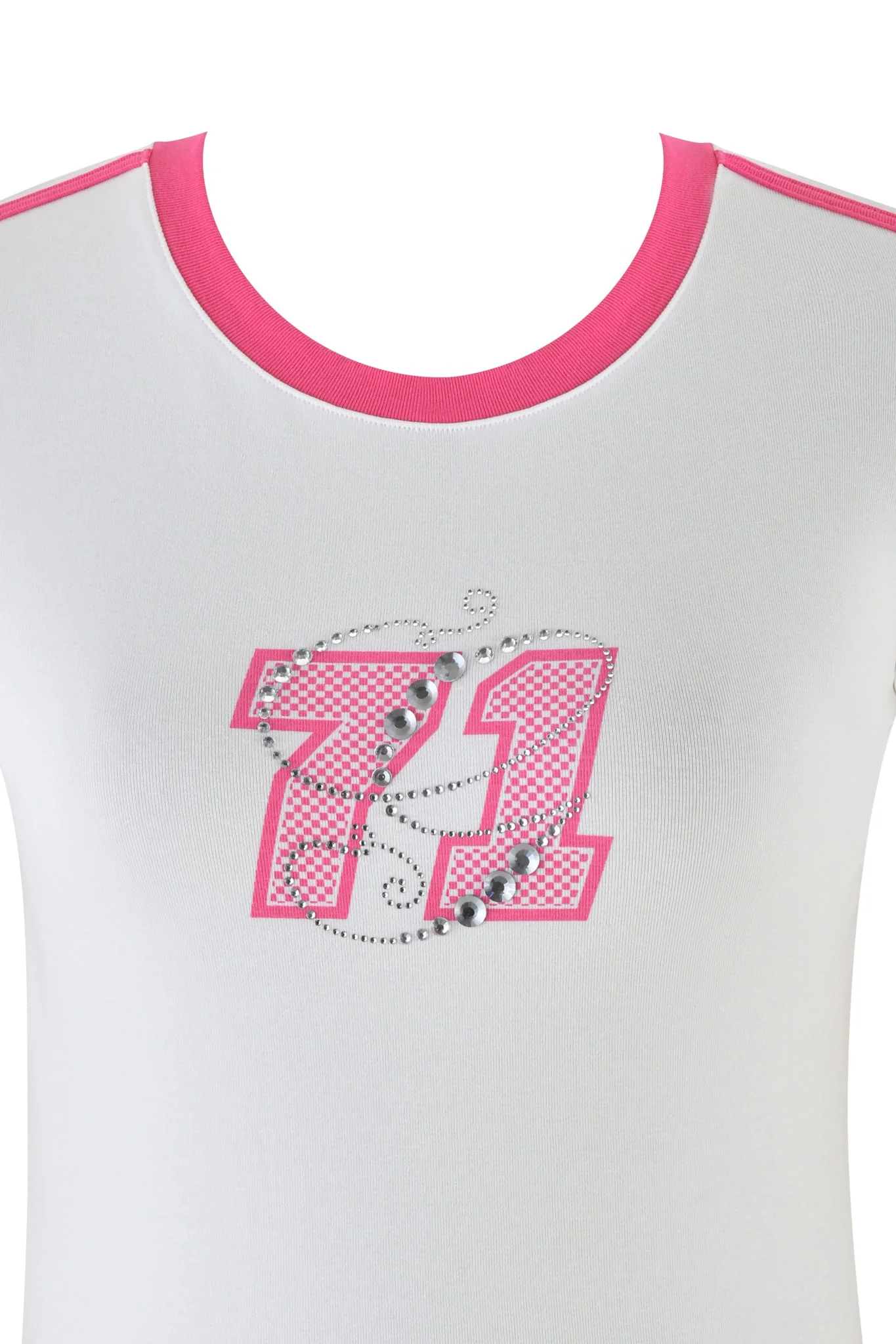 JENNIE TOP - WHITE : HOT PINK - Image 9
