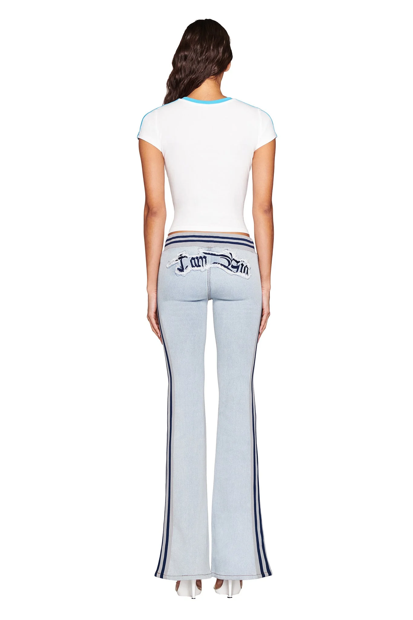 JENNIE TOP - WHITE : SKY BLUE - Image 6