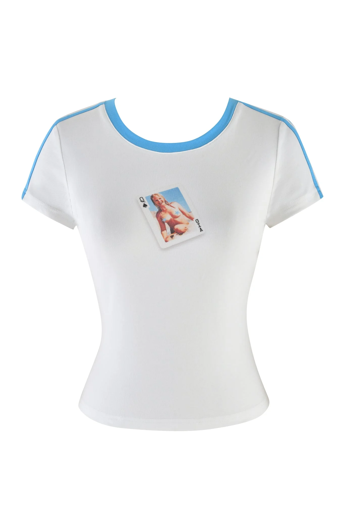 JENNIE TOP - WHITE : SKY BLUE - Image 7