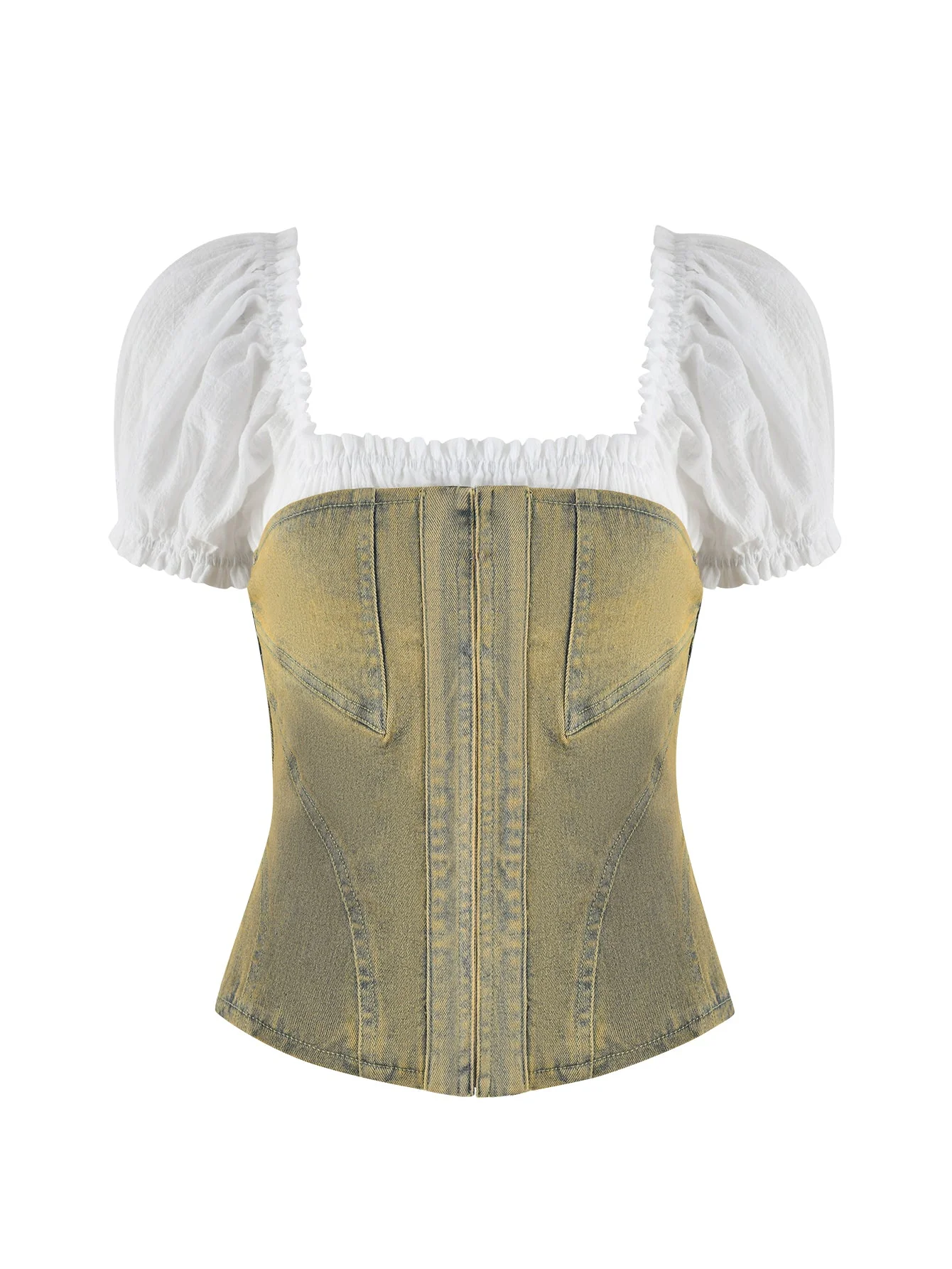 JOSLIN TWO PIECE CORSET - BEIGE : TAN WASH - Image 8