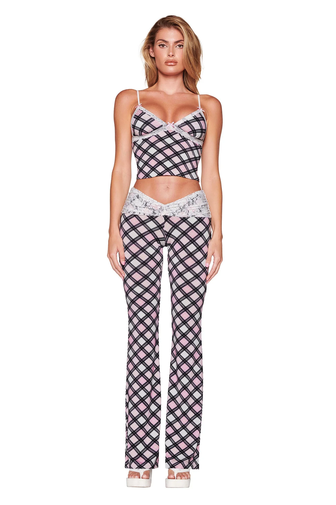 KENDRA PANT - PINK : PLAID - Image 2