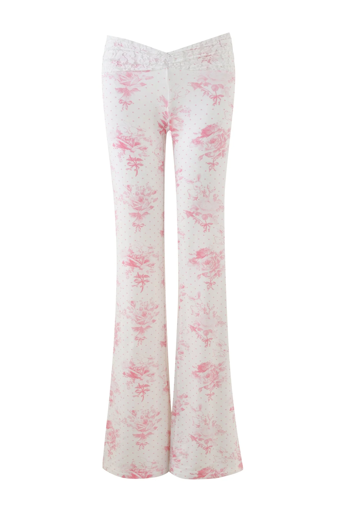 KENDRA PANT - WHITE : FLORAL: BUNNY BOUQUET - Image 5