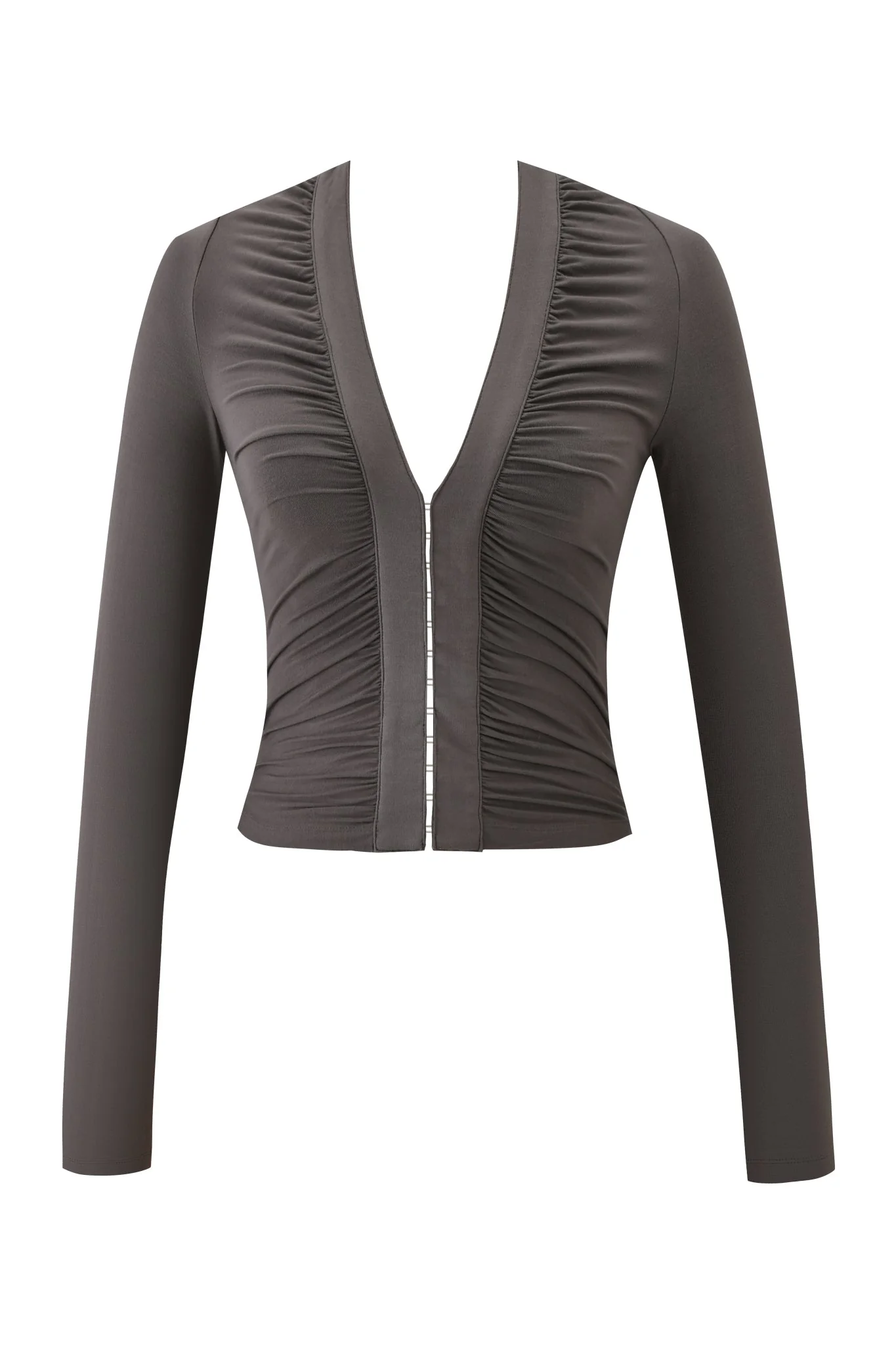 KOVU LONG SLEEVE TOP - CHARCOAL GREY - Image 10