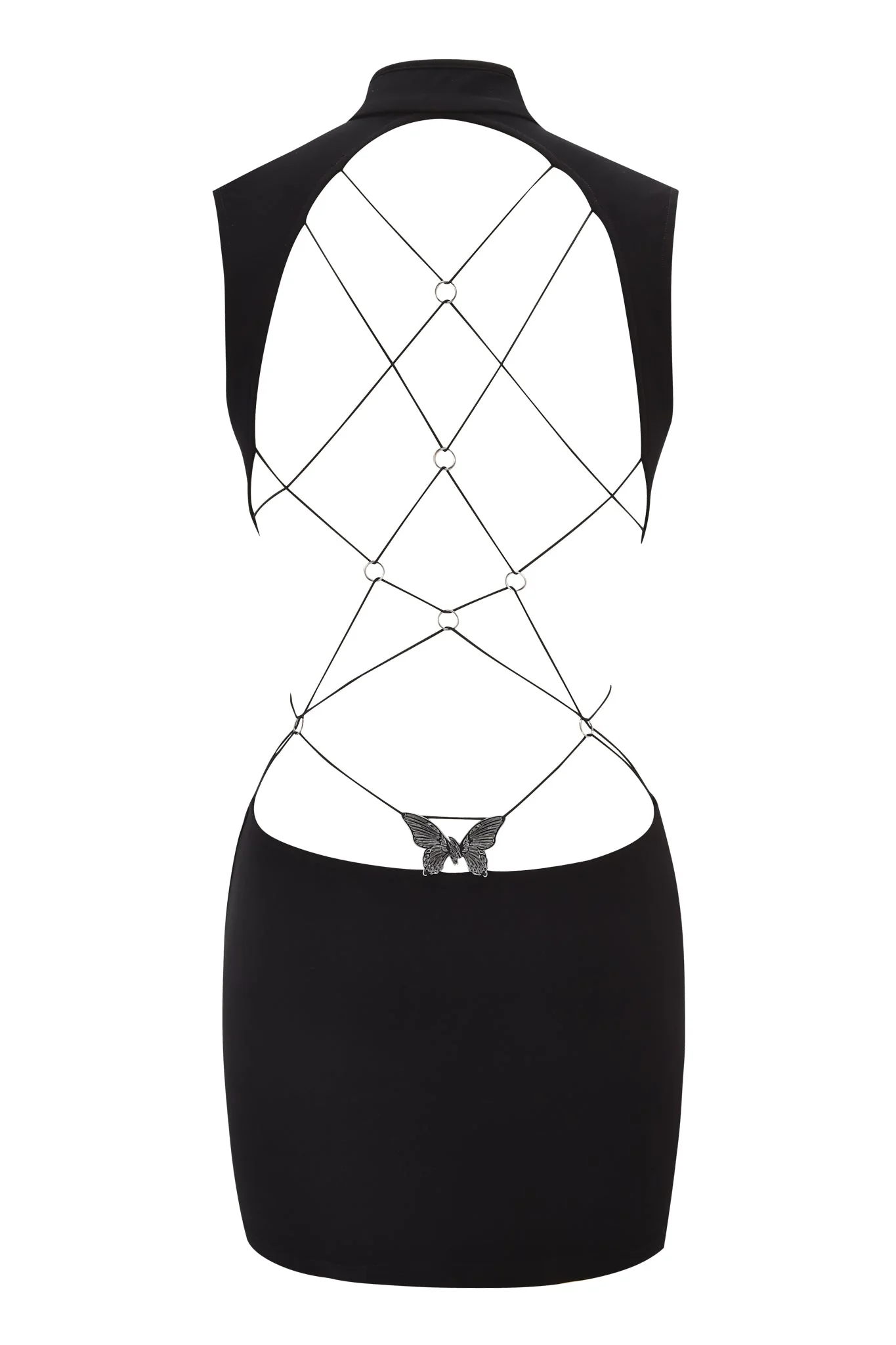 LARISA BACKLESS STRAP MINI DRESS - BLACK - Image 7
