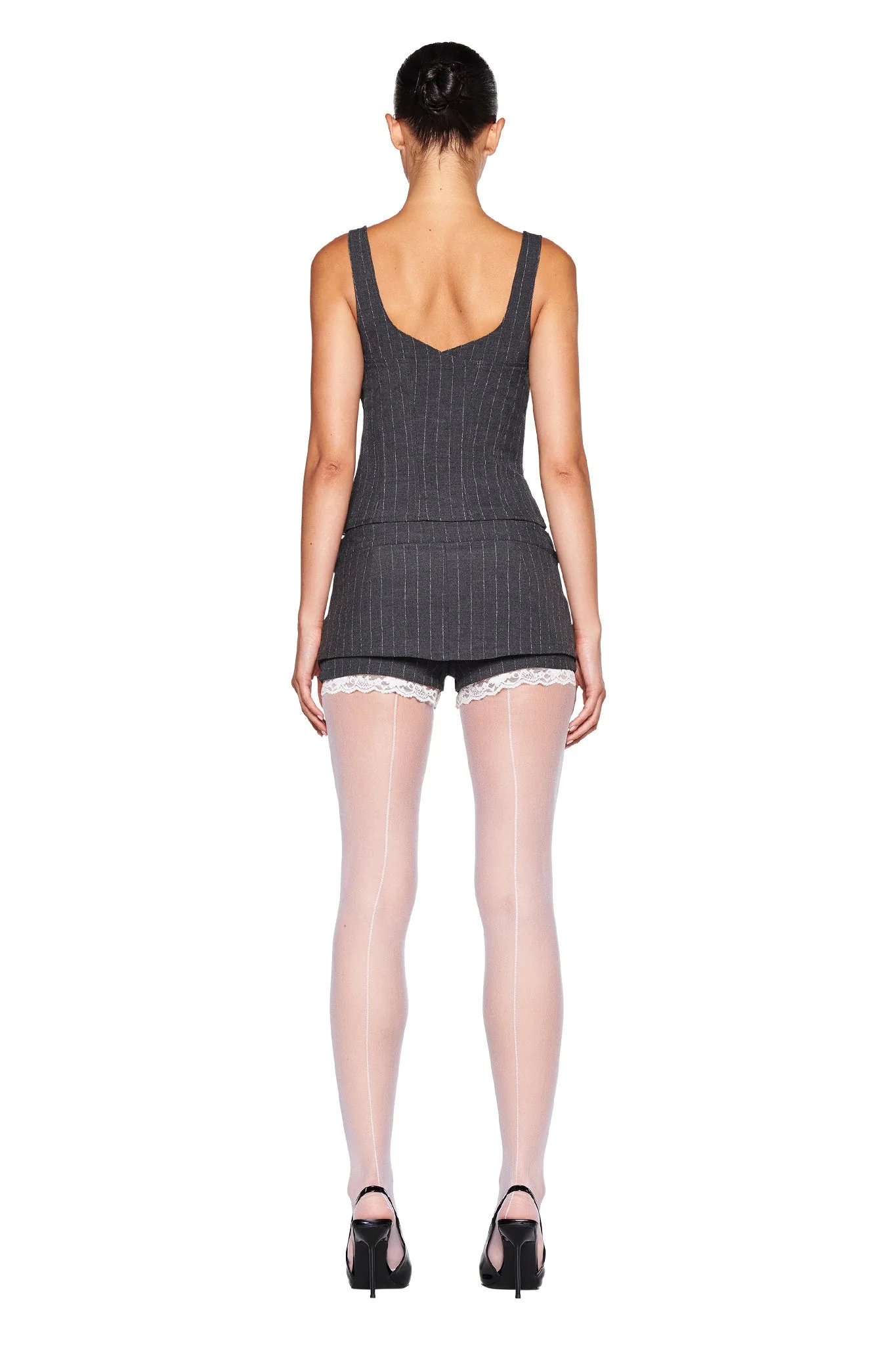 MARRION CORSET - GREY : PINSTRIPE - Image 3