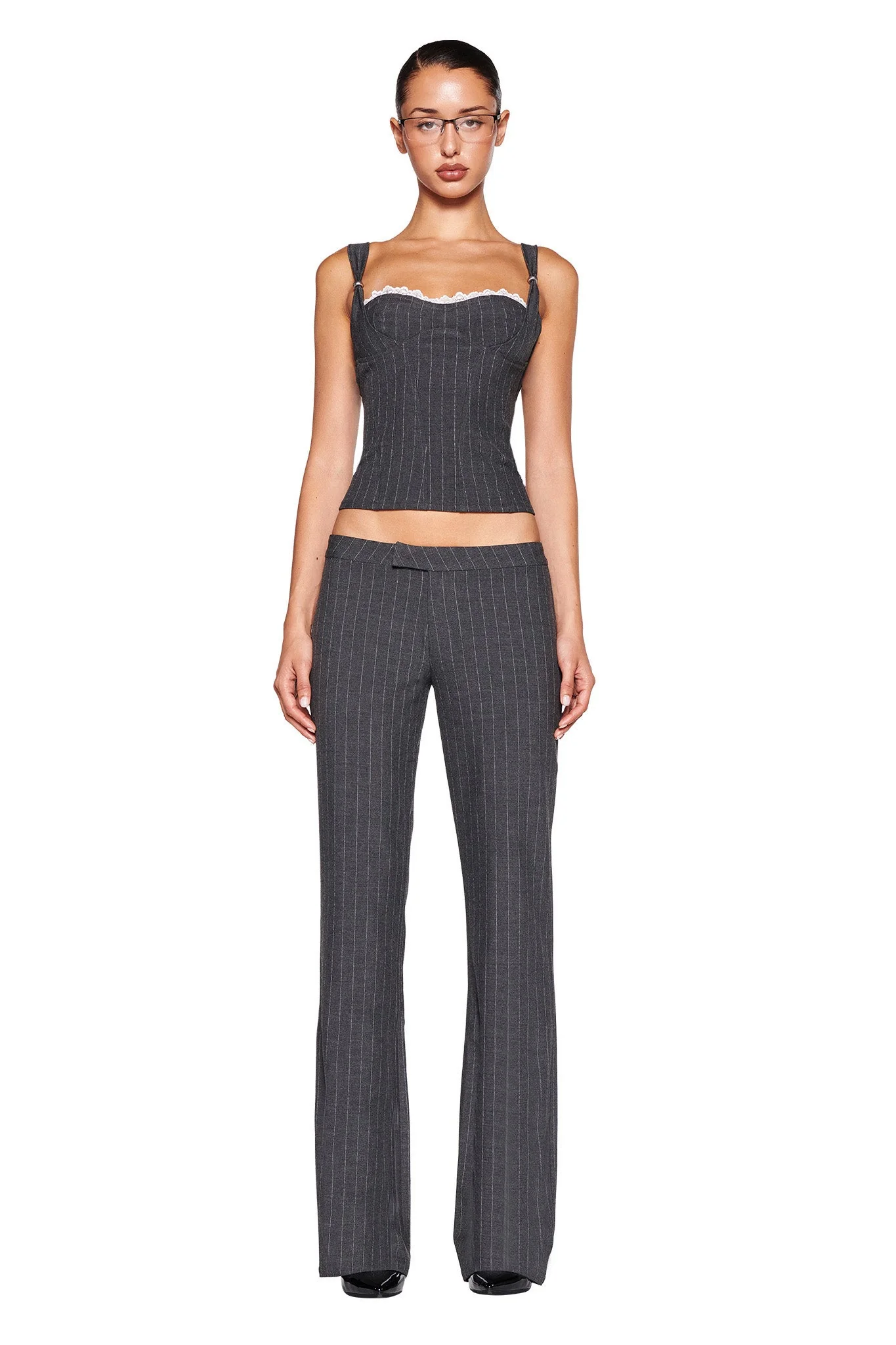 MARRION CORSET - GREY : PINSTRIPE - Image 5