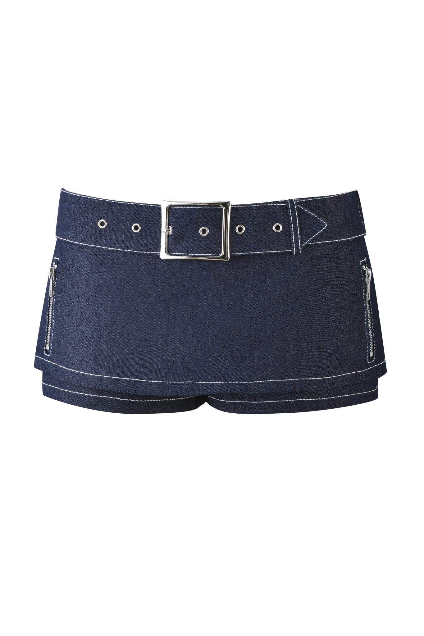 MARRION DENIM SKORT - BLUE : DARK BLUE DENIM - Image 8