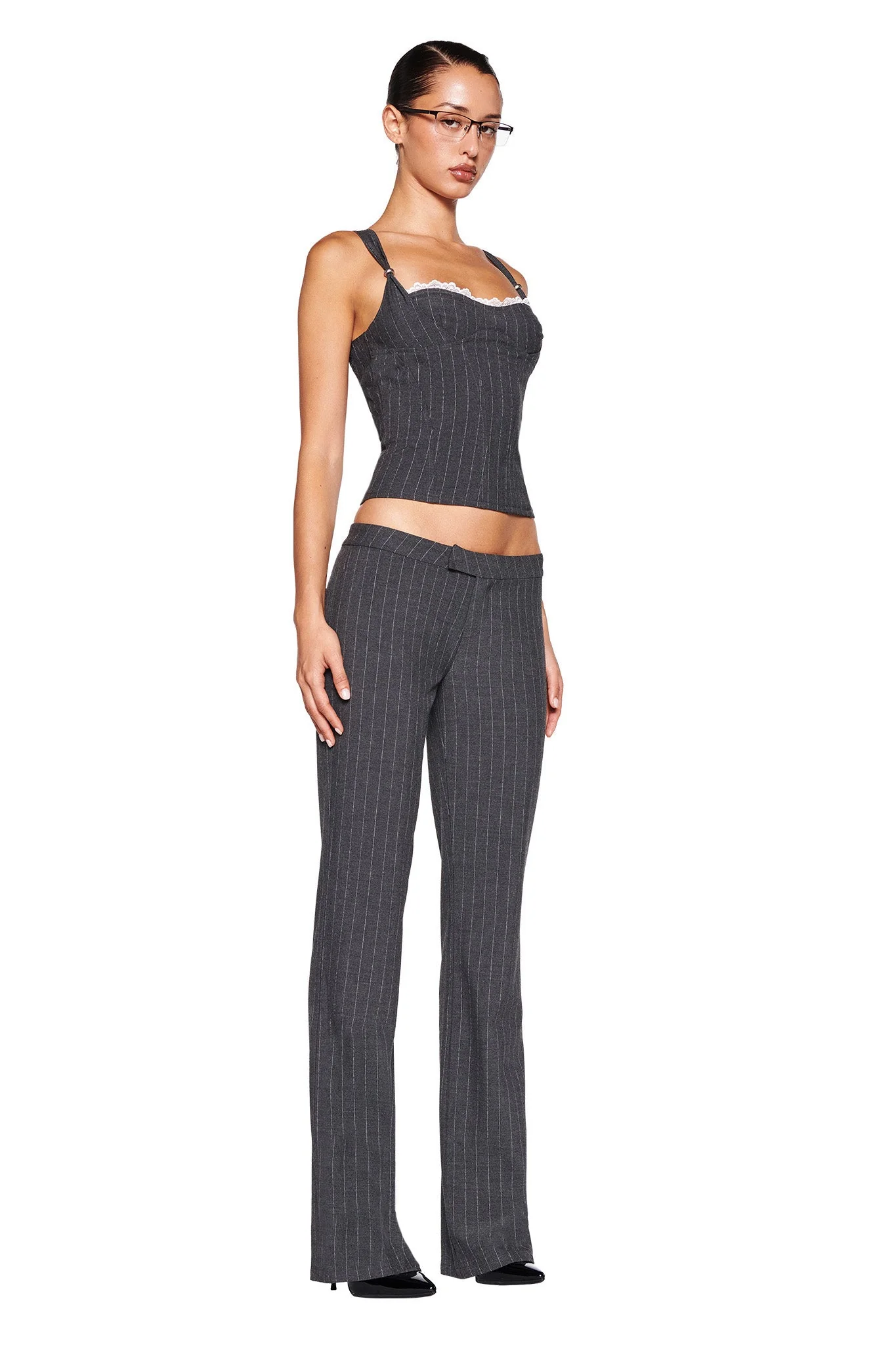 MARRION PANT - GREY : PINSTRIPE - Image 2