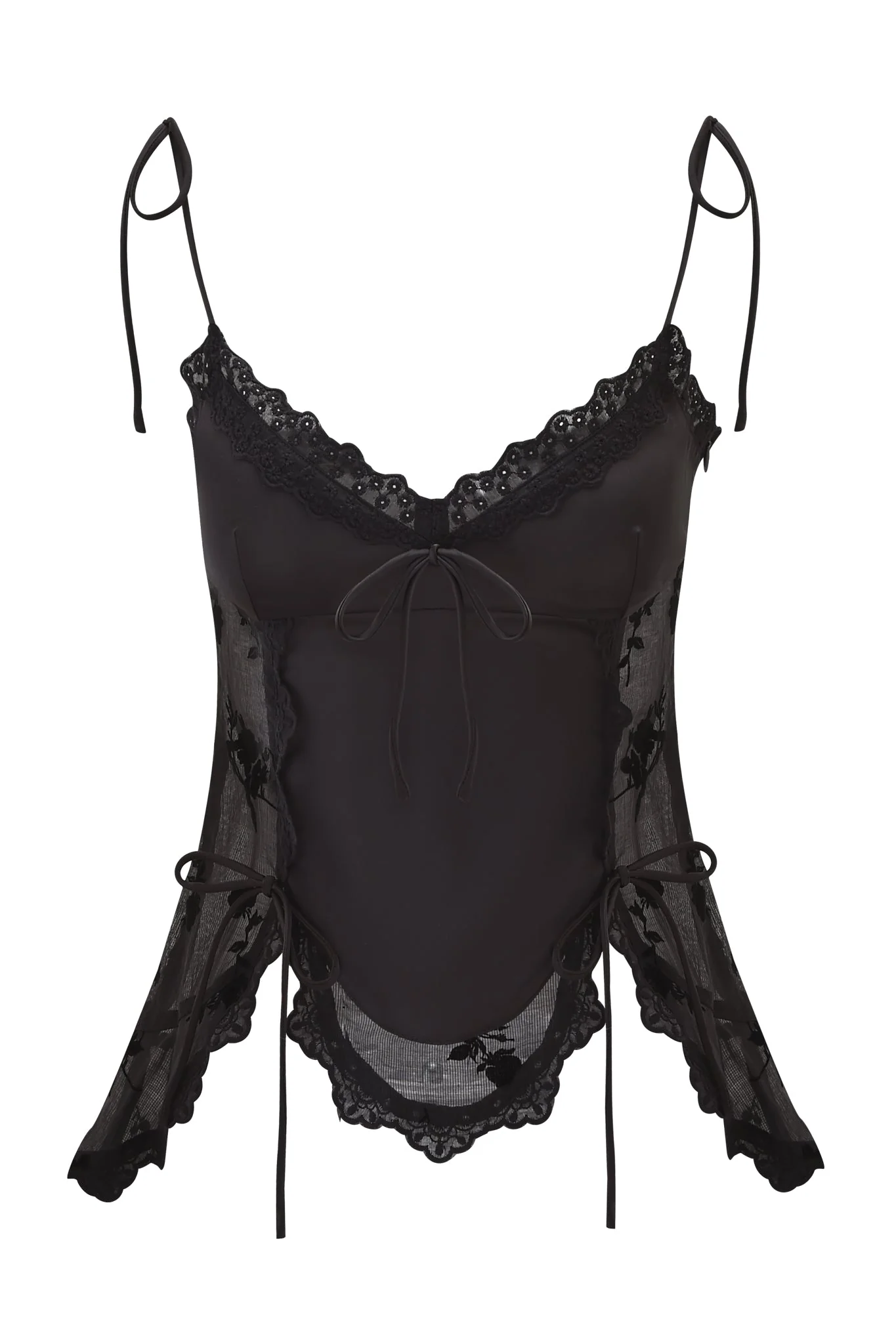 MEADOW WOVEN CAMISOLE TOP - BLACK - Image 7