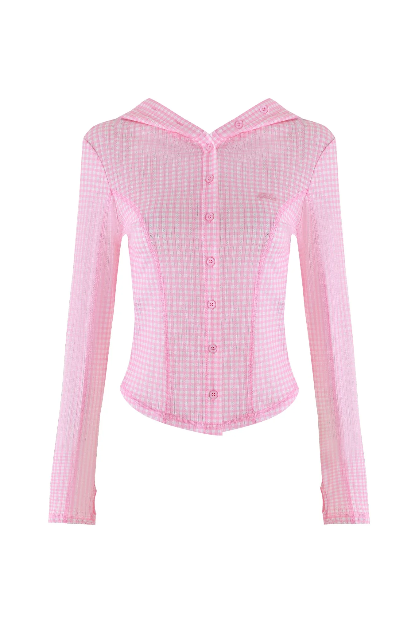MIA HOODIE - PINK : PINK GINGHAM - Image 8