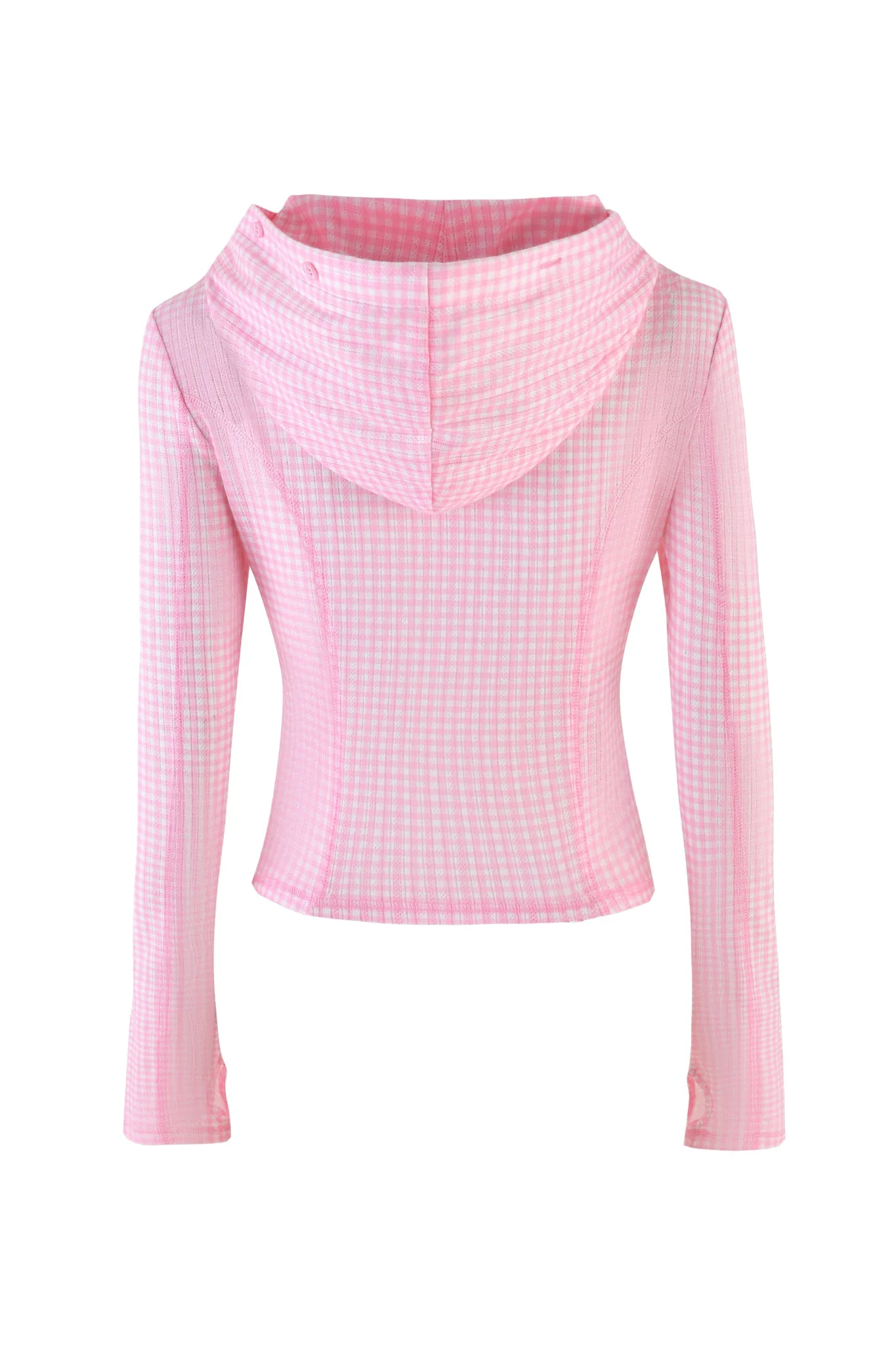 MIA HOODIE - PINK : PINK GINGHAM - Image 9