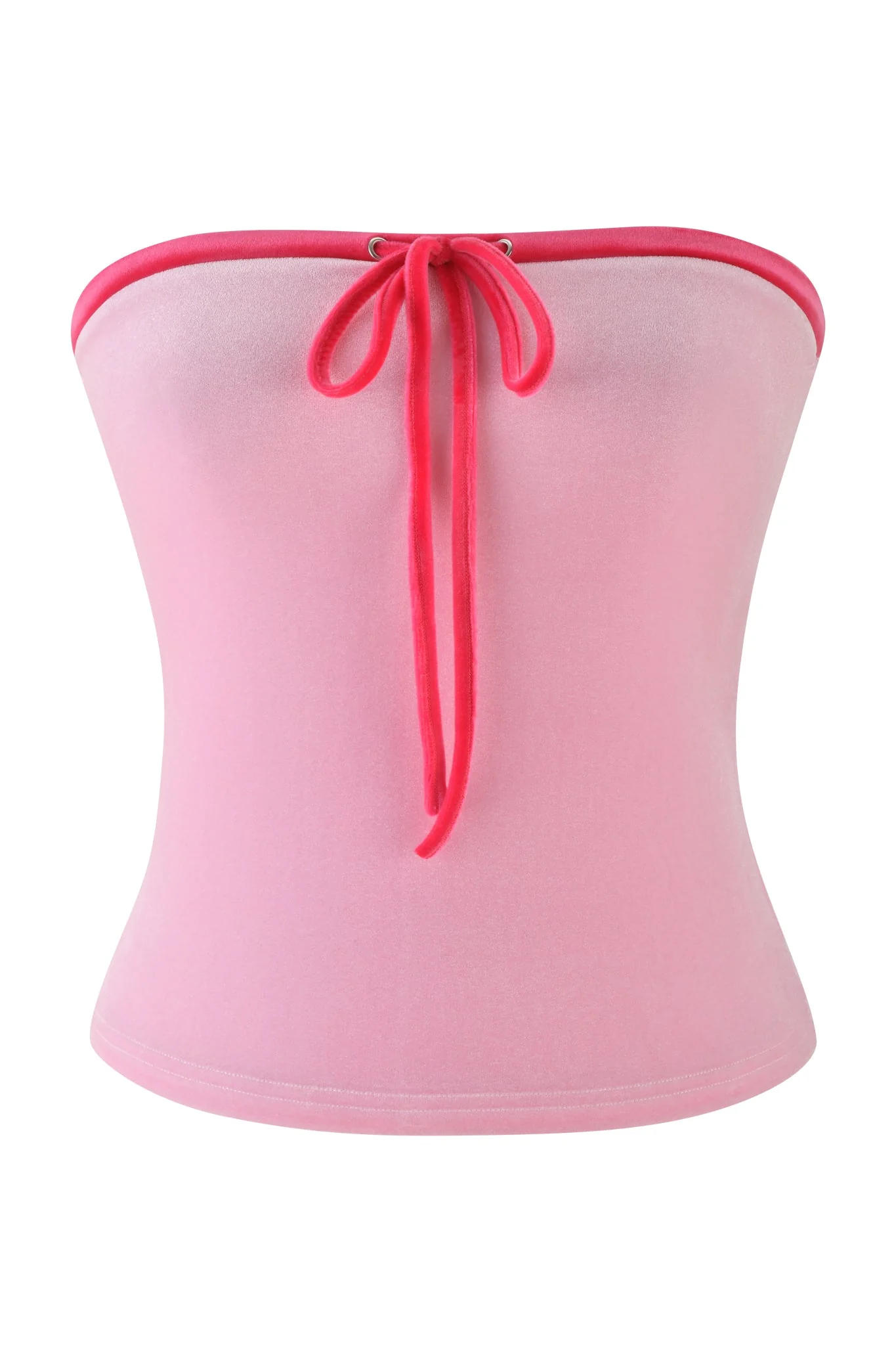 MICHELLE VELOUR BOOB TUBE - PINK - Image 6