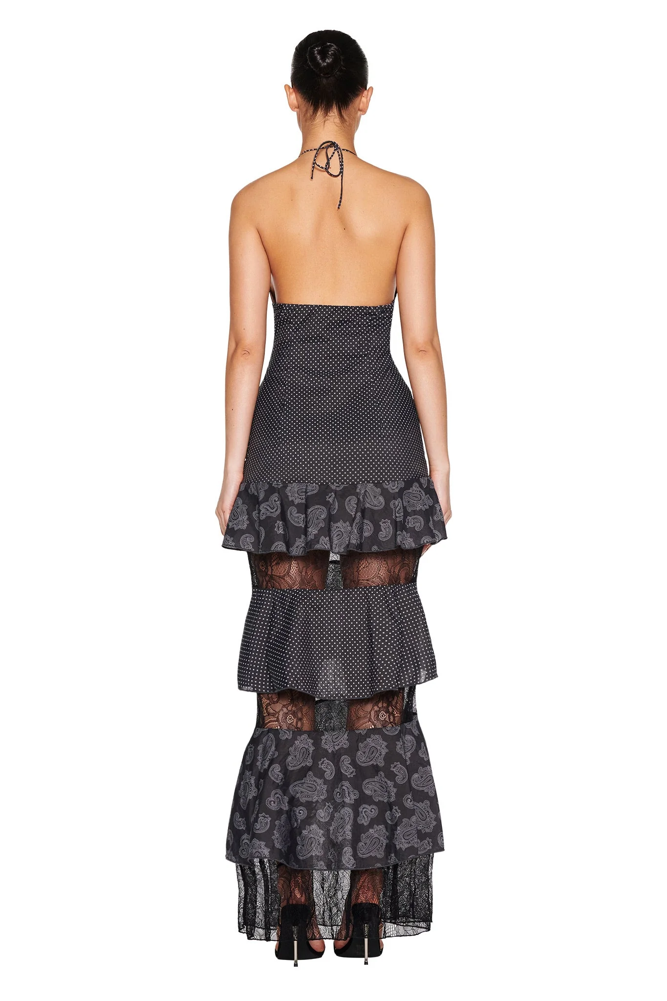 PEARL MAXI DRESS - BLACK : POLKA DOT - Image 3