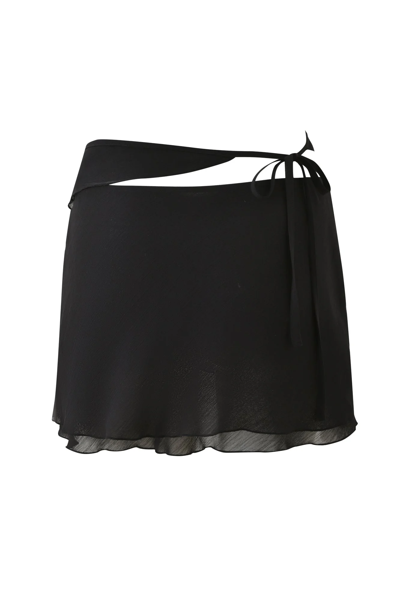 PORTIA RUFFLE MINI SKIRT - BLACK - Image 8
