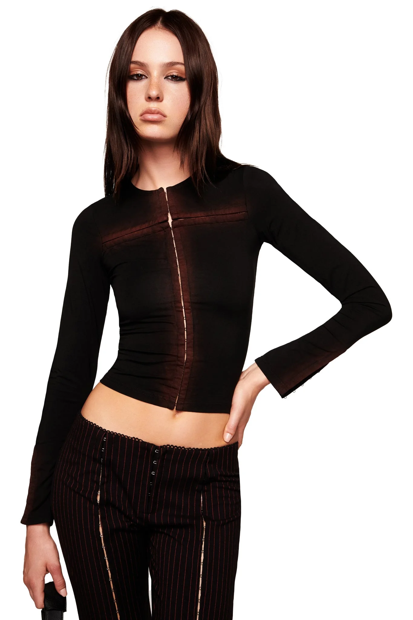 RONAN PANT - BLACK/RED PINSTRIPE - Image 3