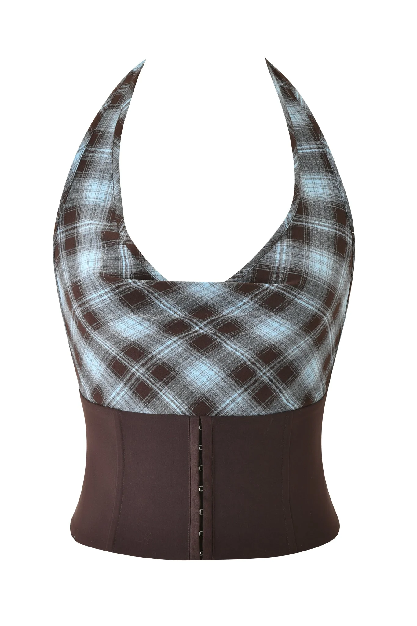 ROUX COWL CORSET - BLUE PLAID - Image 6