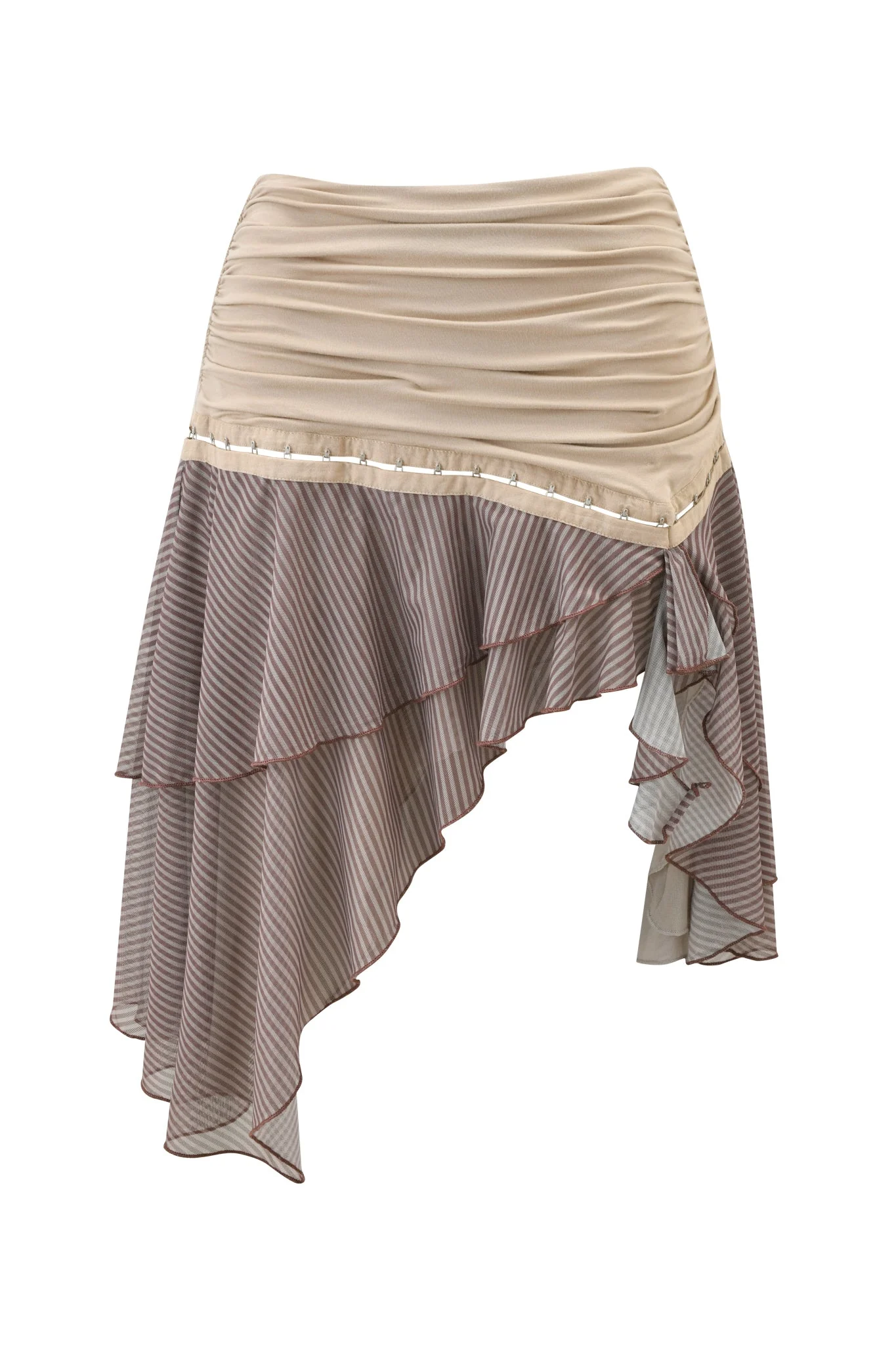 SEPHI MIDI SKIRT - MUSHROOM STRIPE - Image 8