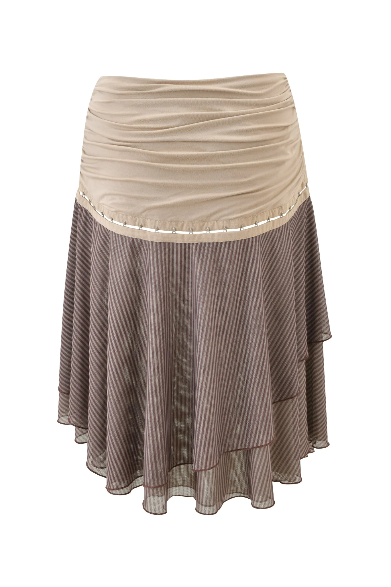 SEPHI MIDI SKIRT - MUSHROOM STRIPE - Image 9