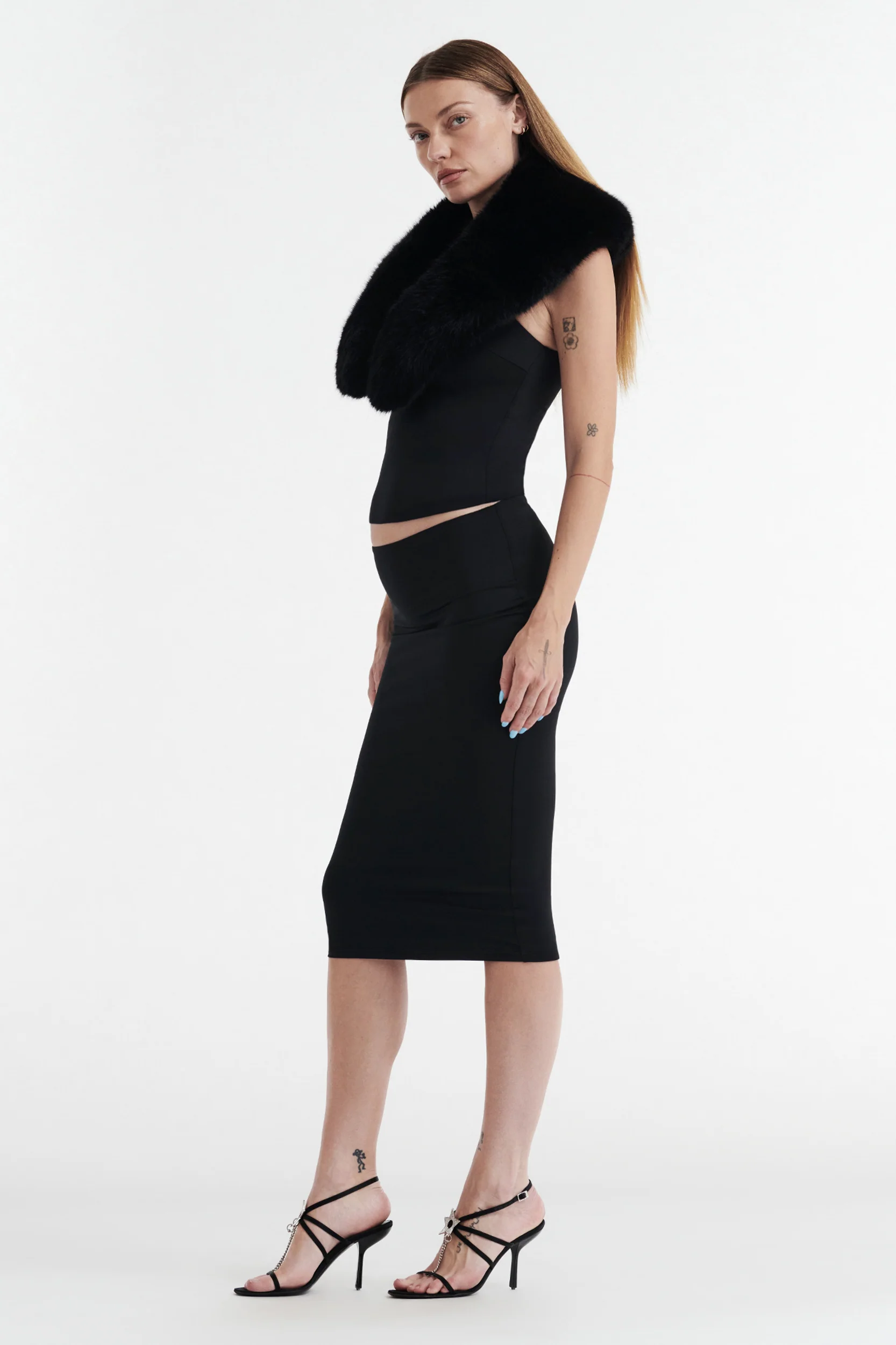 SHIRLEY FAUX FUR COLLAR - BLACK - Image 3
