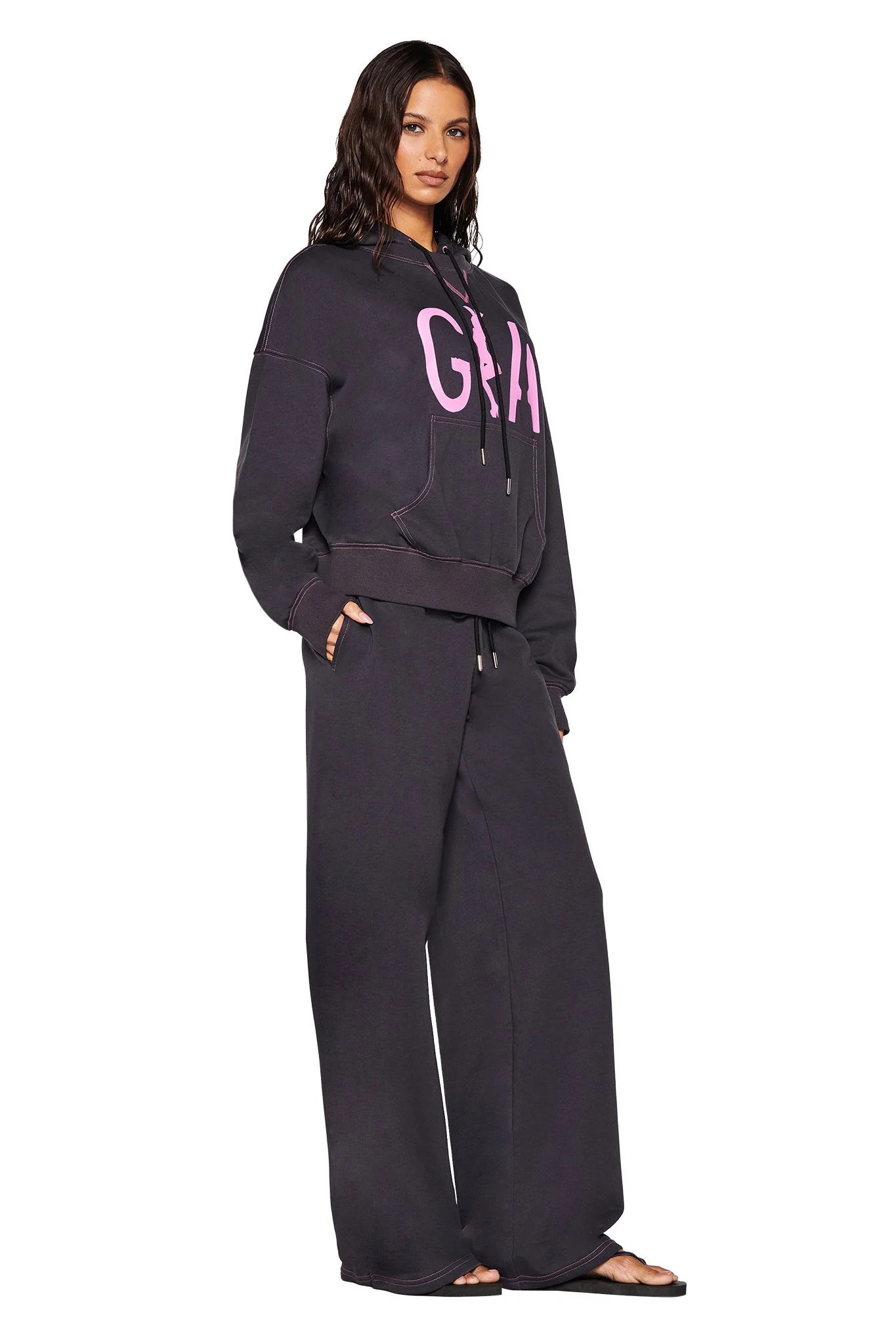 SPENCER HOODIE - GREY : CHARCOAL GREY - Image 2
