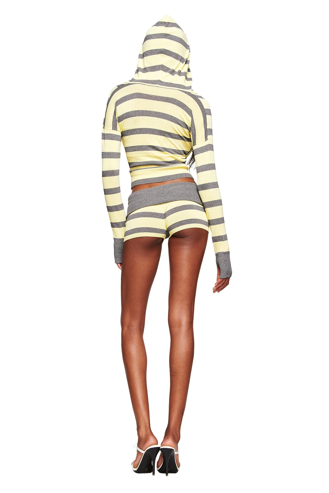 SUZI SHORT - YELLOW AND GREY STRIPE - Image 3