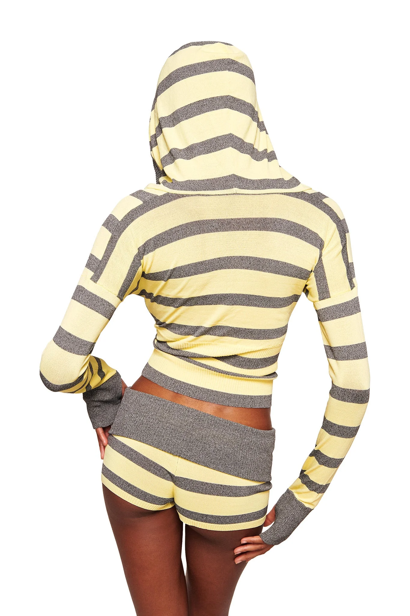 SUZI SHORT - YELLOW AND GREY STRIPE - Image 5