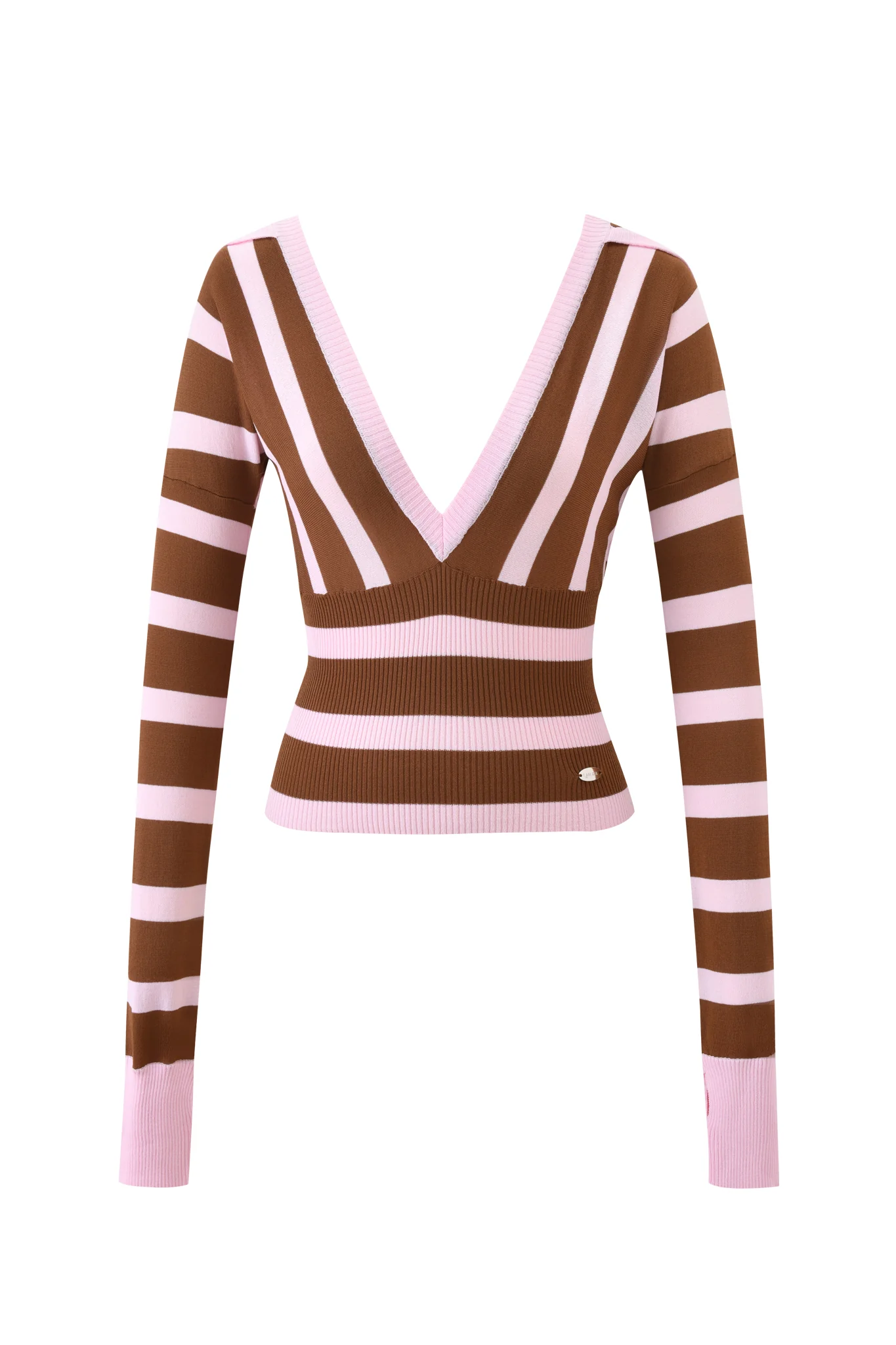 SUZI SWEATER - PINK AND CHOCOLATE STRIPE - Image 5