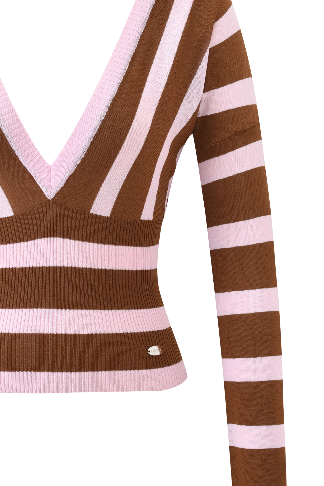 SUZI SWEATER - PINK AND CHOCOLATE STRIPE - Image 7