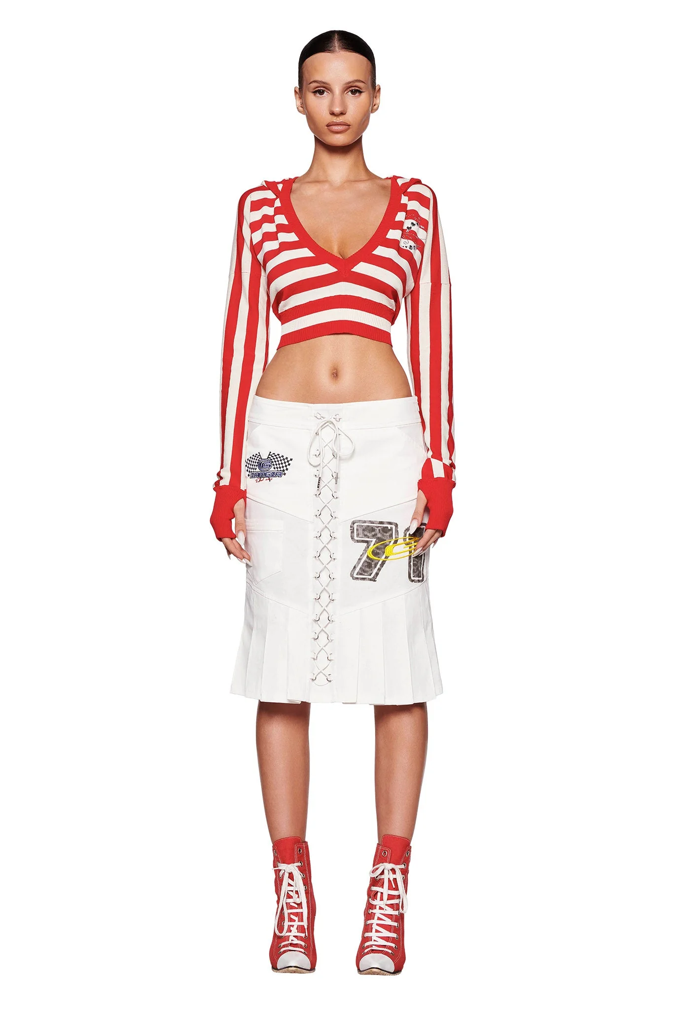 SUZI SWEATER - RED : STRIPE - Image 2