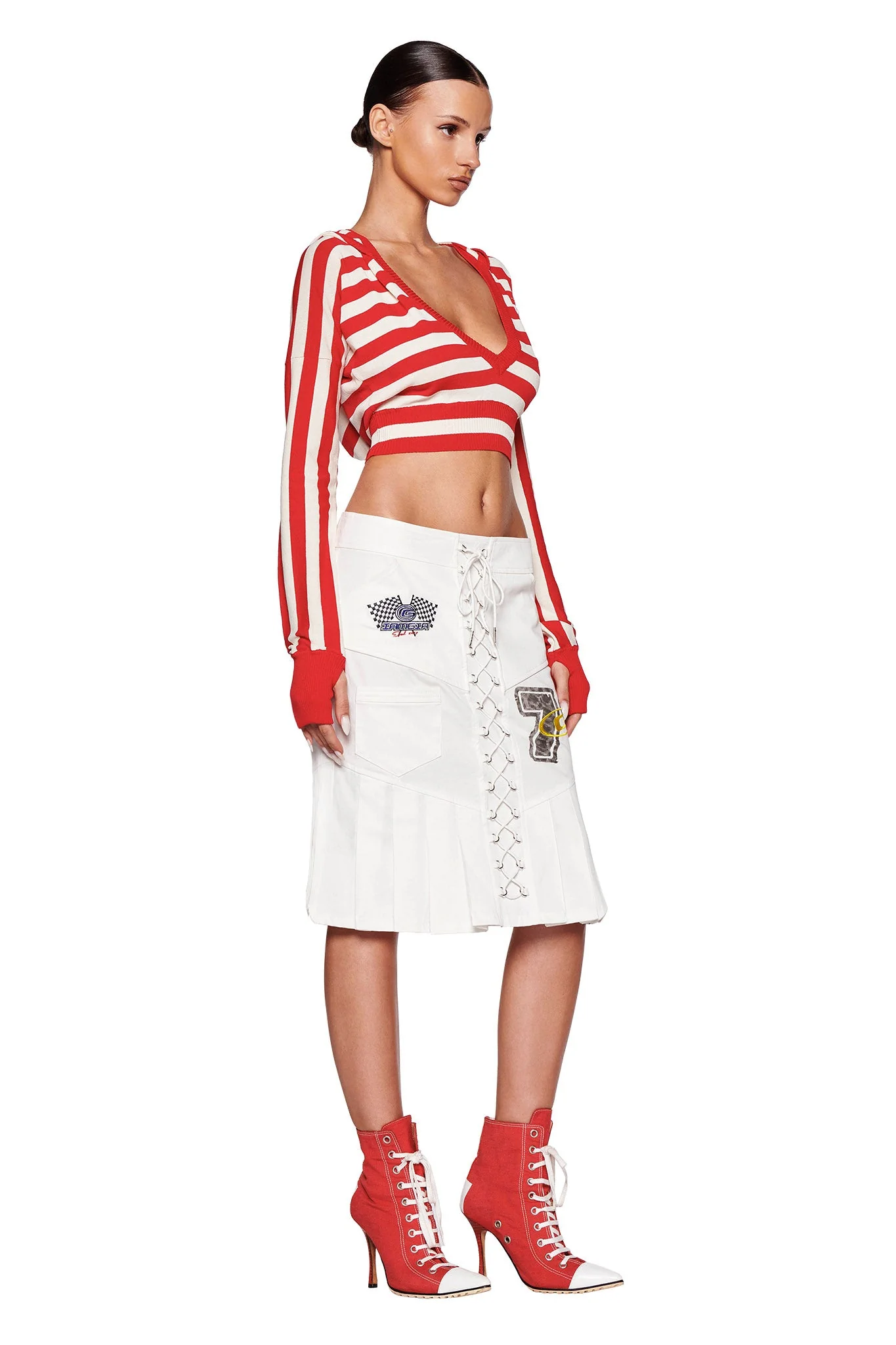 SUZI SWEATER - RED : STRIPE - Image 5