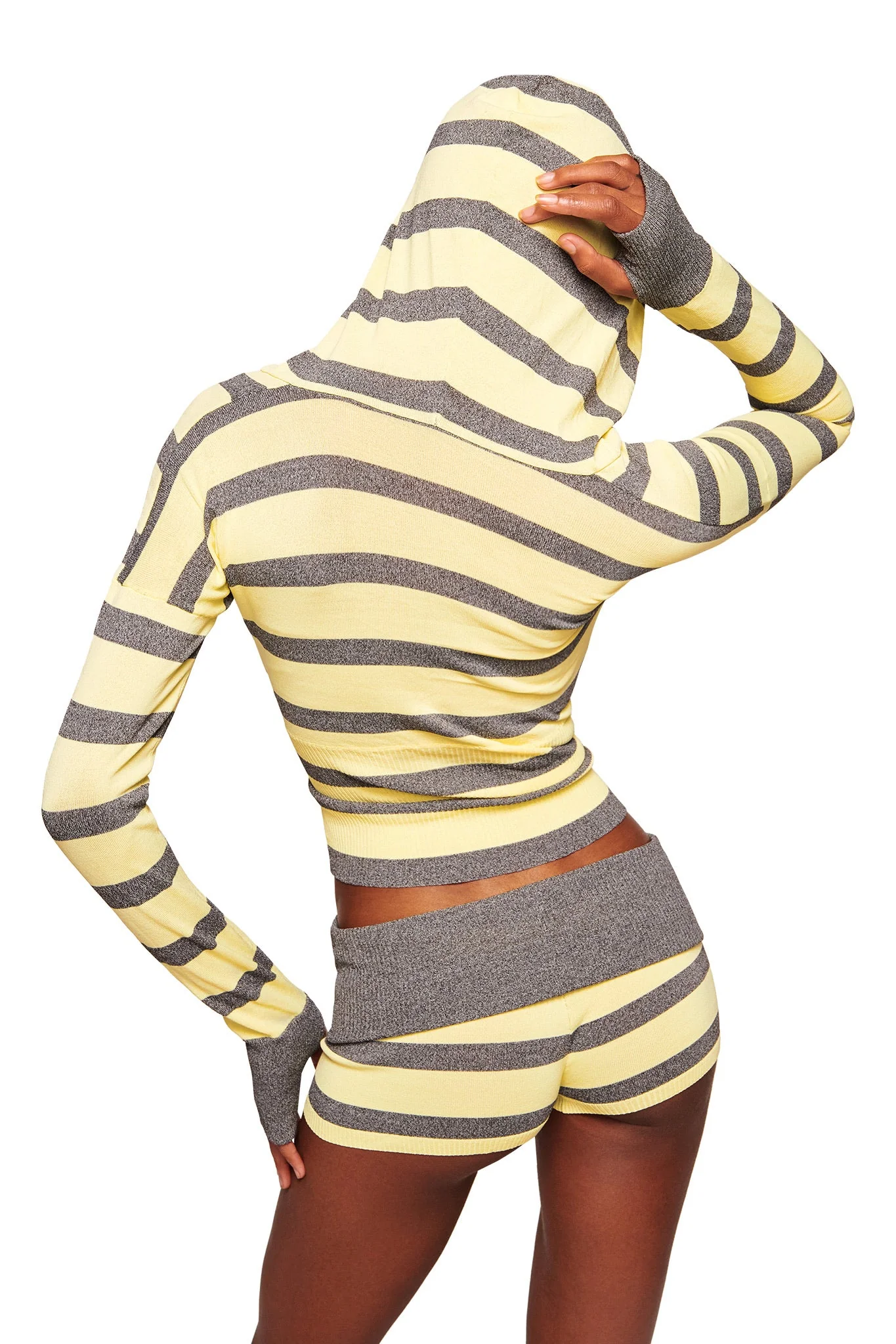 SUZI SWEATER - YELLOW AND GREY STRIPE - Image 4