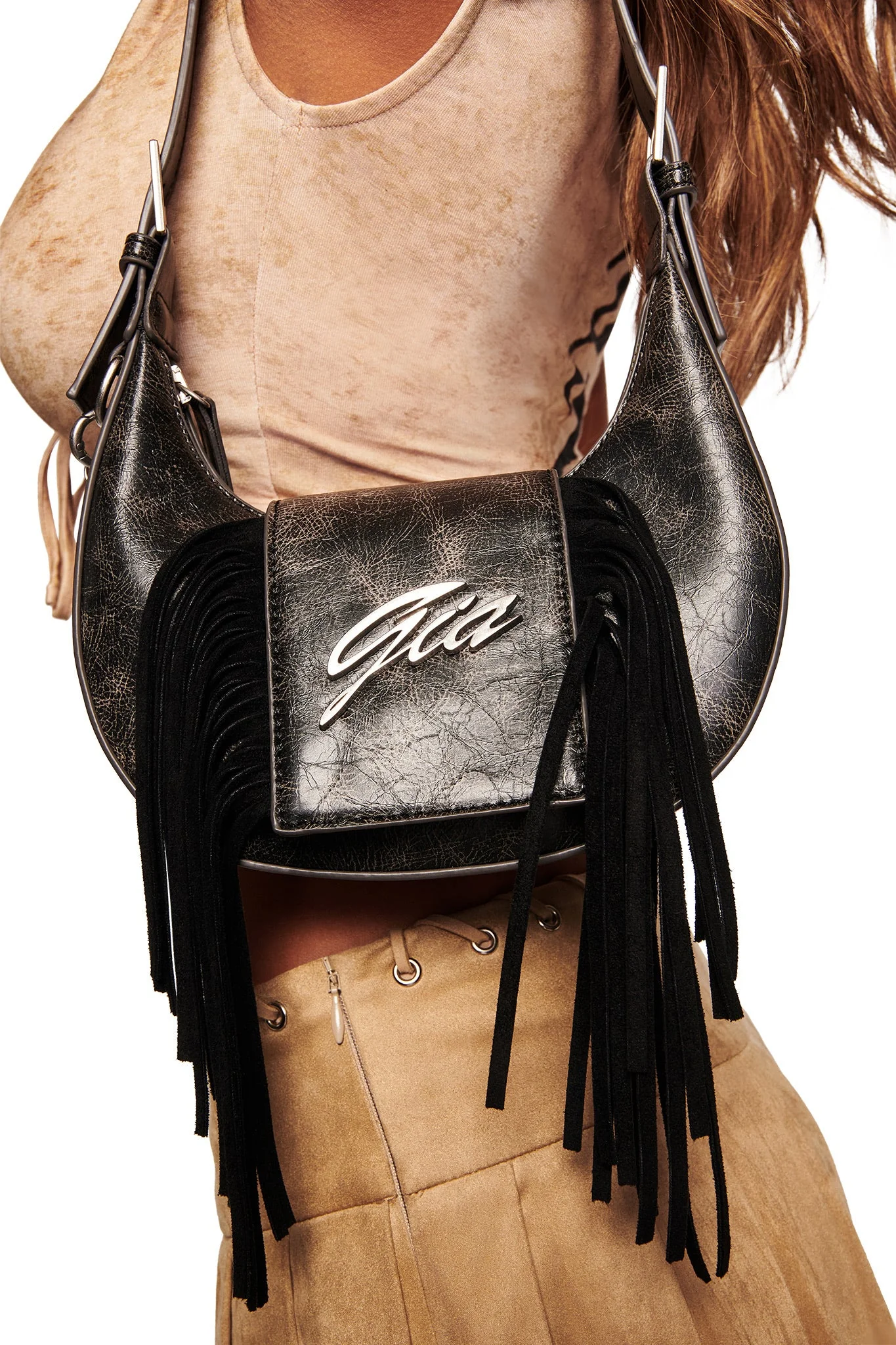 TIA BAG - BLACK FRINGE - Image 3