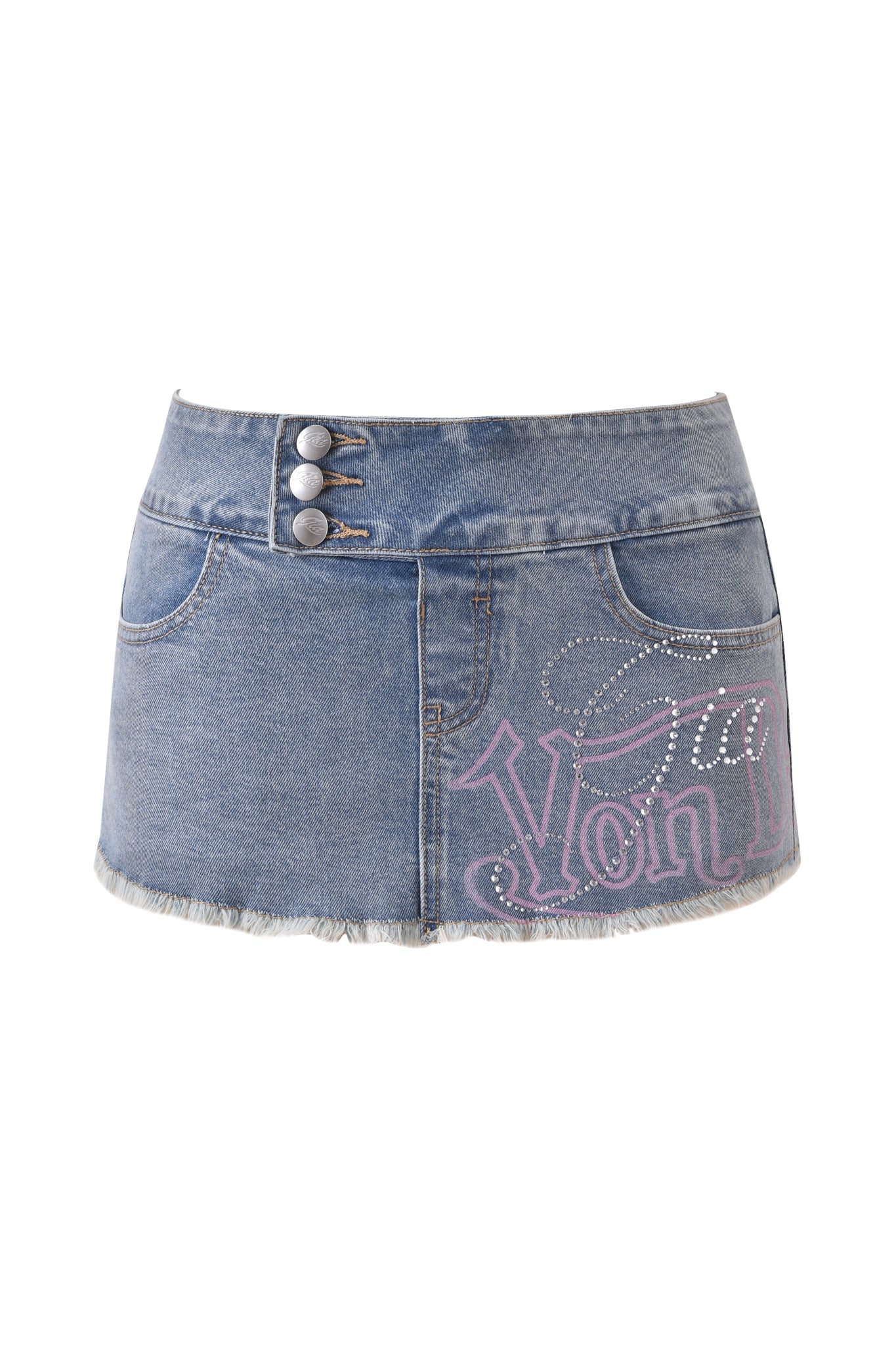 I.AM.GIA X VON DUTCH SYNDRA DENIM MINI SKORT - LIGHT WASH DENIM - Image 10