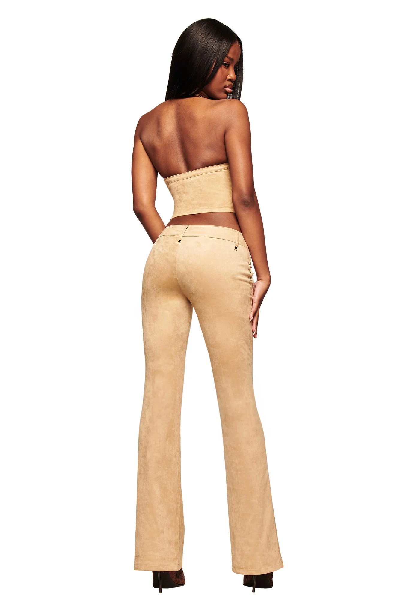 XENIA SUEDE PANT - TAN - Image 4