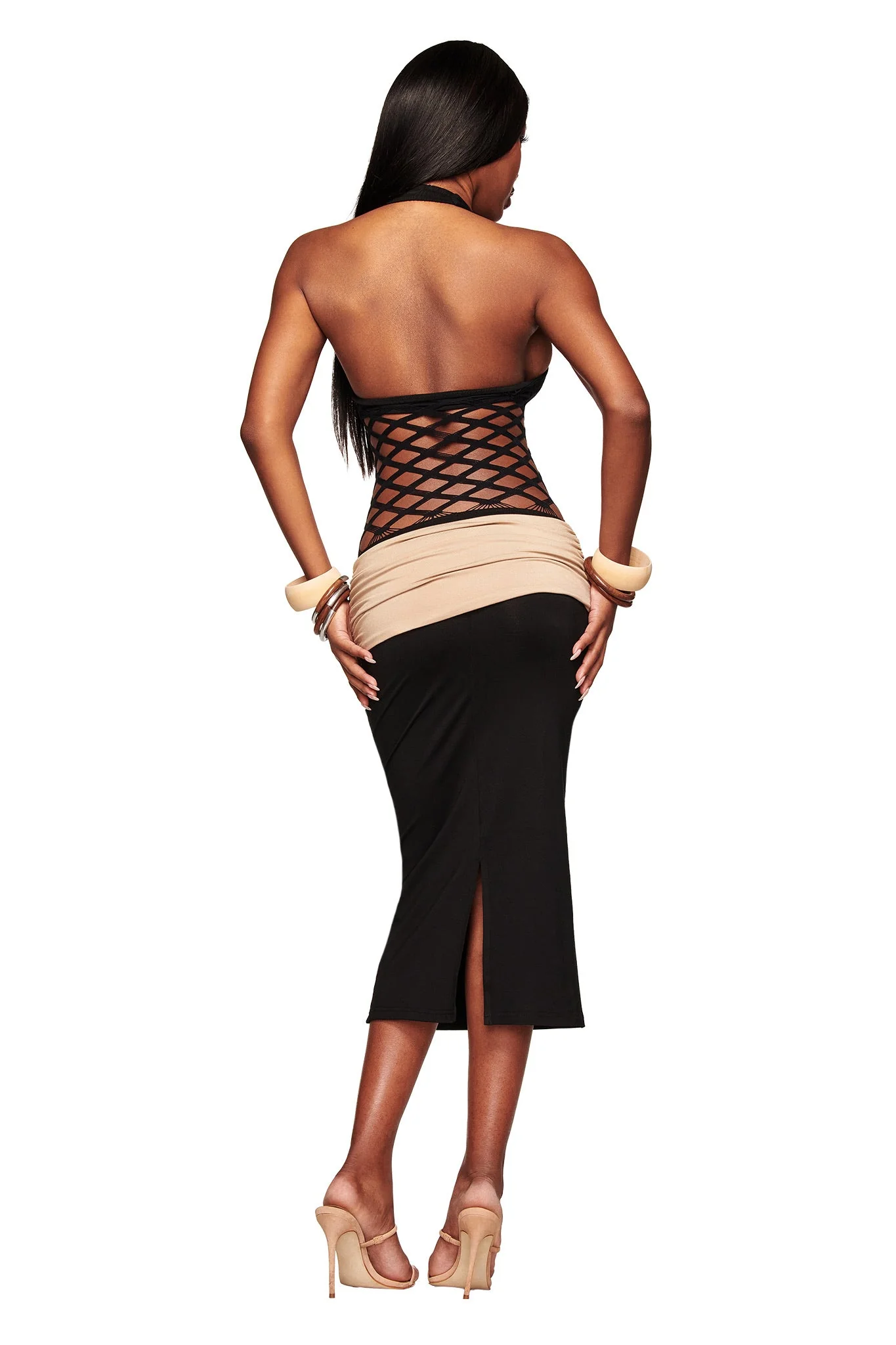 ZOREEN MIDI DRESS - BLACK - Image 3